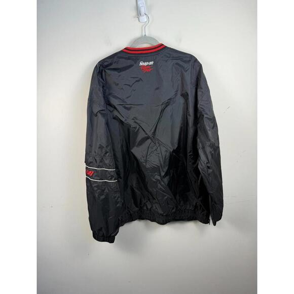 VTG Snap On Tools Racing Pullover Jacket Windbreaker Mens Size XXL Black V-Neck - Picture 4 of 8